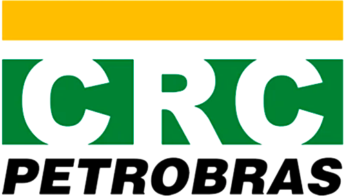 Logotipo do Certificado CRC Petrobras, com as letras CRC em branco e fundo nas cores institucionais do Brasil.